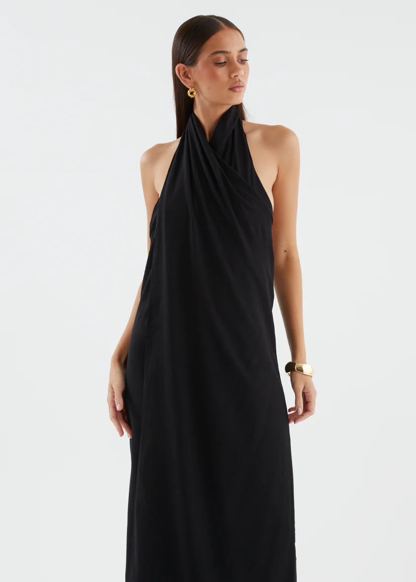 Iridessa Halter Maxi Dress - Black - Image 6