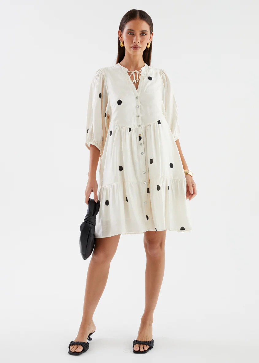 Iselin Dress - Ivory Polka - Image 5
