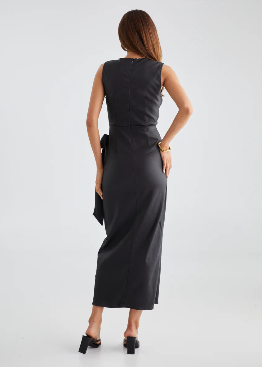 Ishka Coated Midi Dress - Black - Image 13