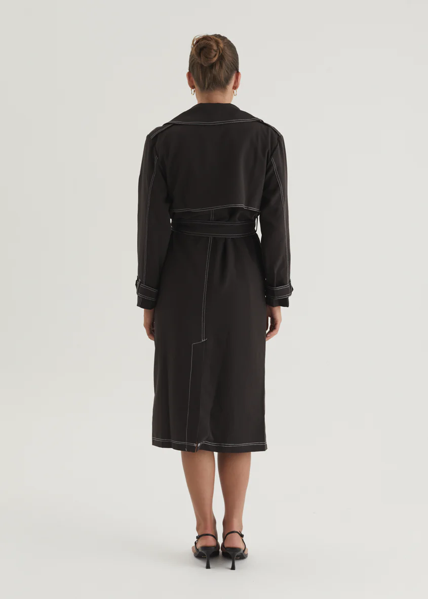 Jaidie Trench Coat - Black - Image 12