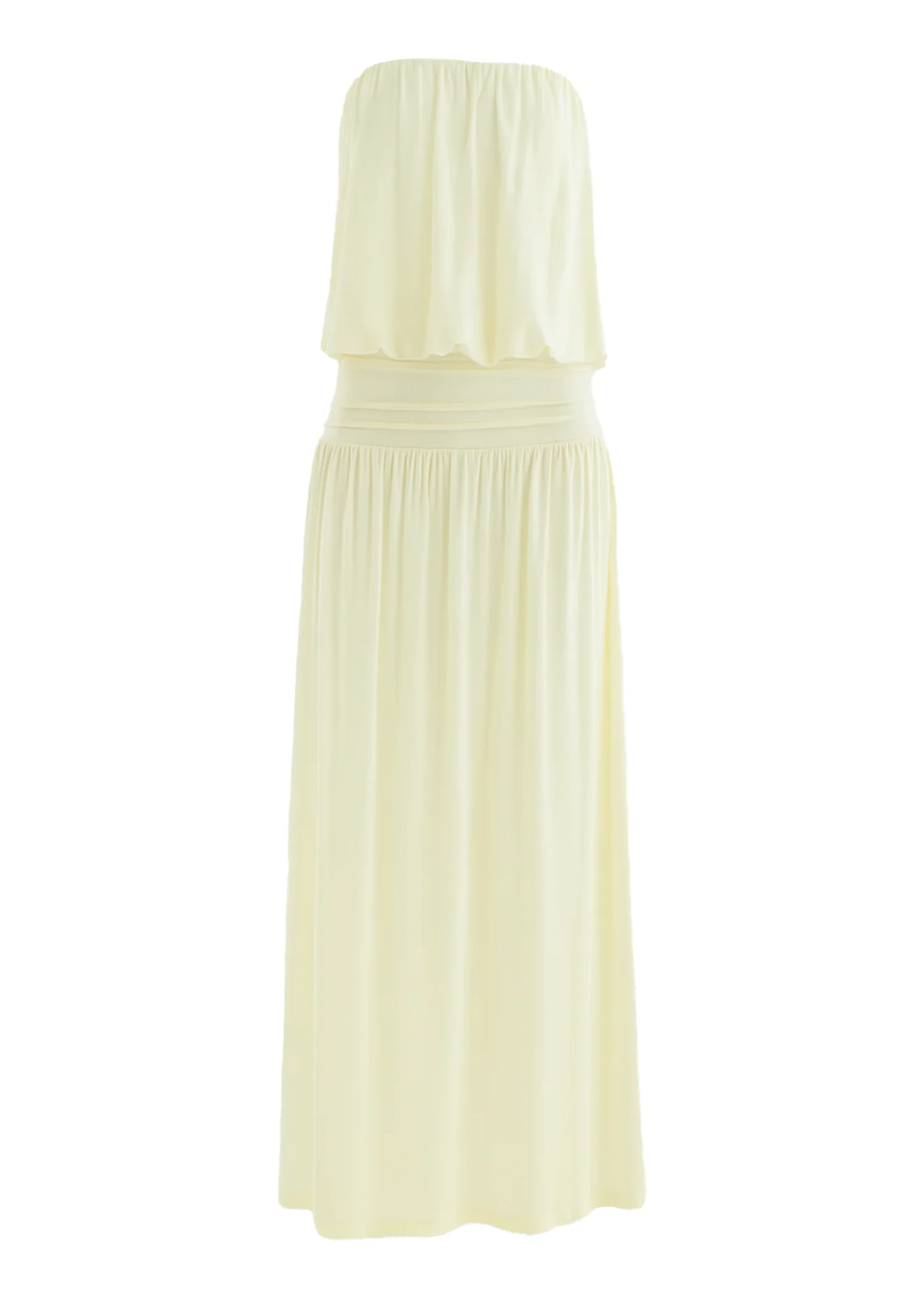 Janey Strapless Mesh Maxi Dress - Lemon - Image 2