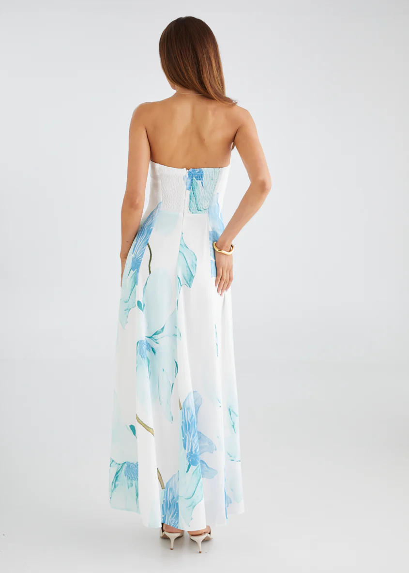 Jayde Strapless Maxi Dress - Blue Flowers - Image 10