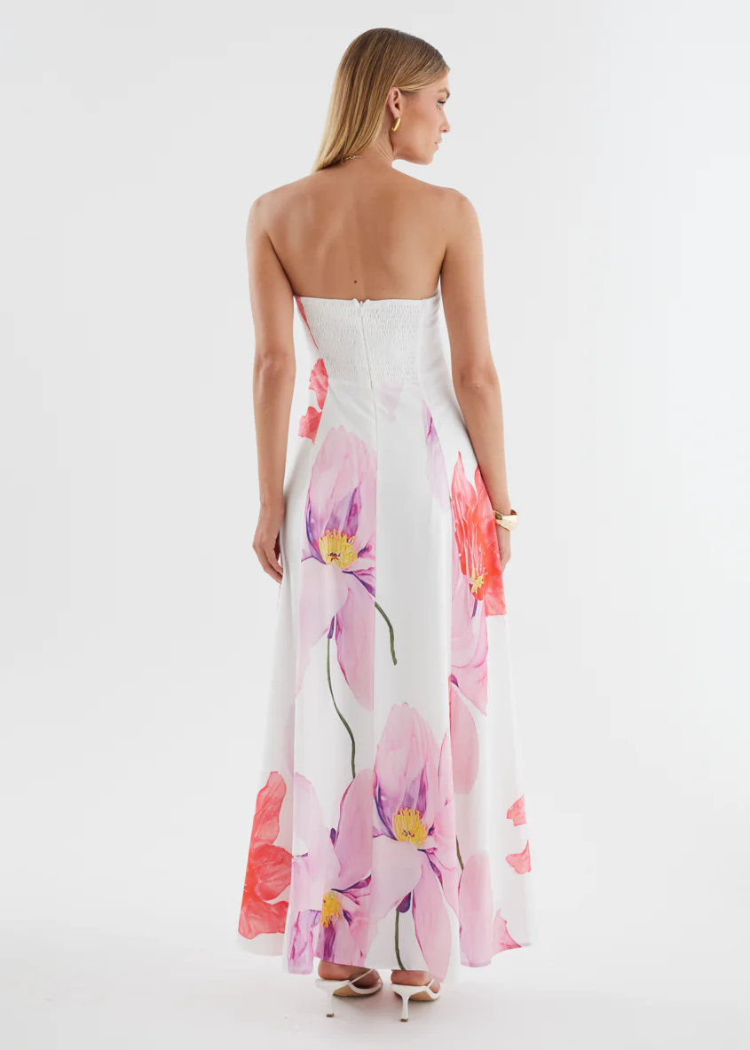 Jayde Strapless Maxi Dress - Pink Flowers - Image 6