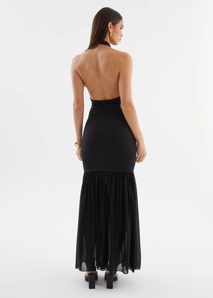 Jazel Halter Maxi Dress - Black - Image 7