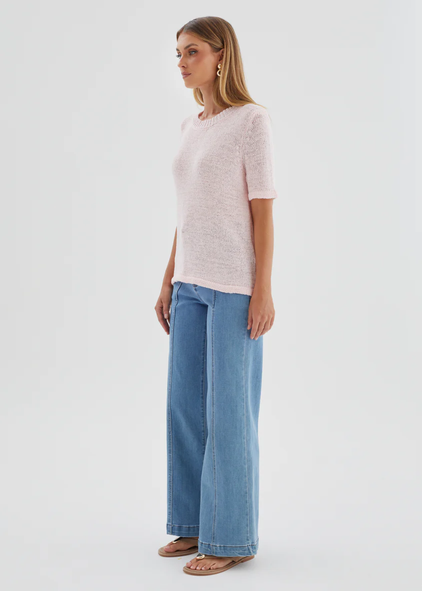 Jess Stretch Wide Leg Jeans - Light Blue - Image 4