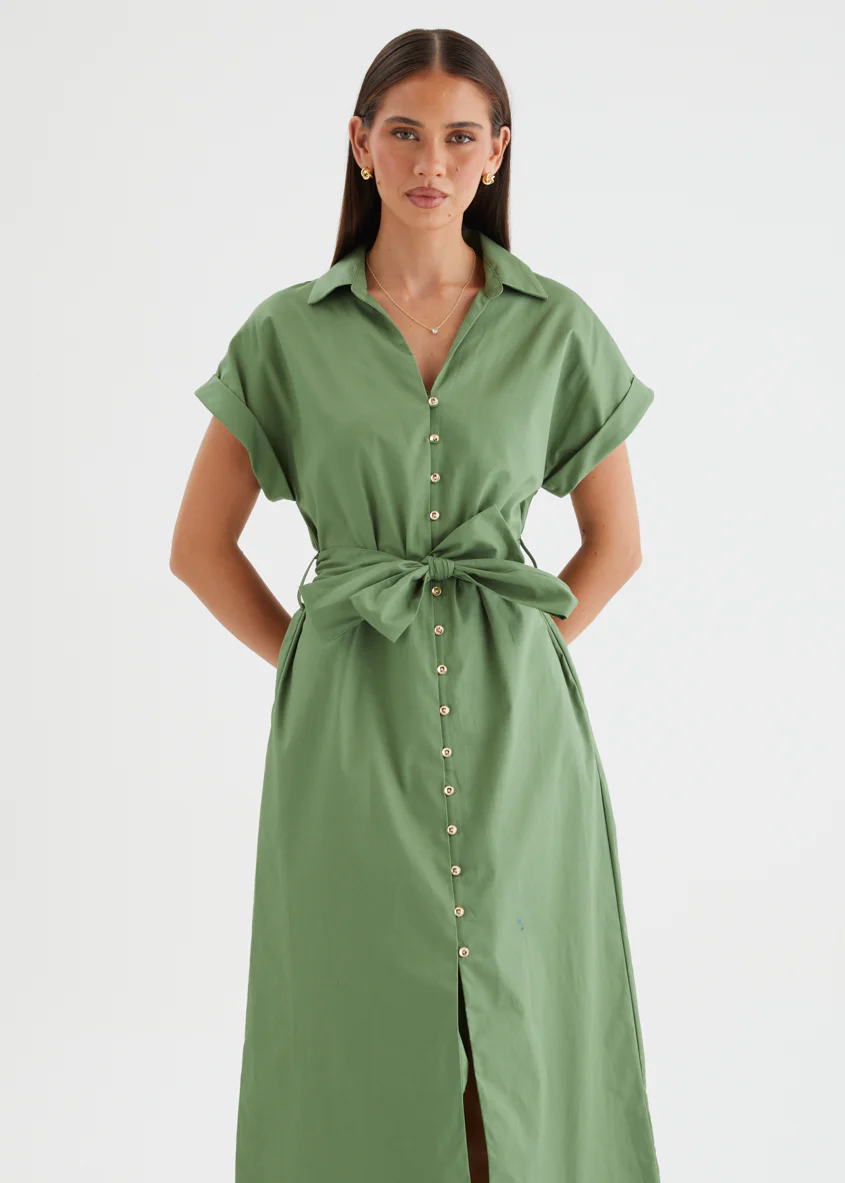 Joanna Midi Dress - Moss - Image 3