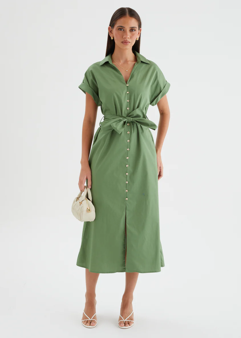 Joanna Midi Dress - Moss - Image 5