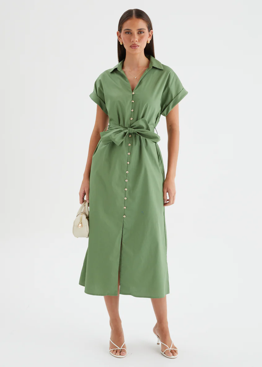 Joanna Midi Dress - Moss - Image 6