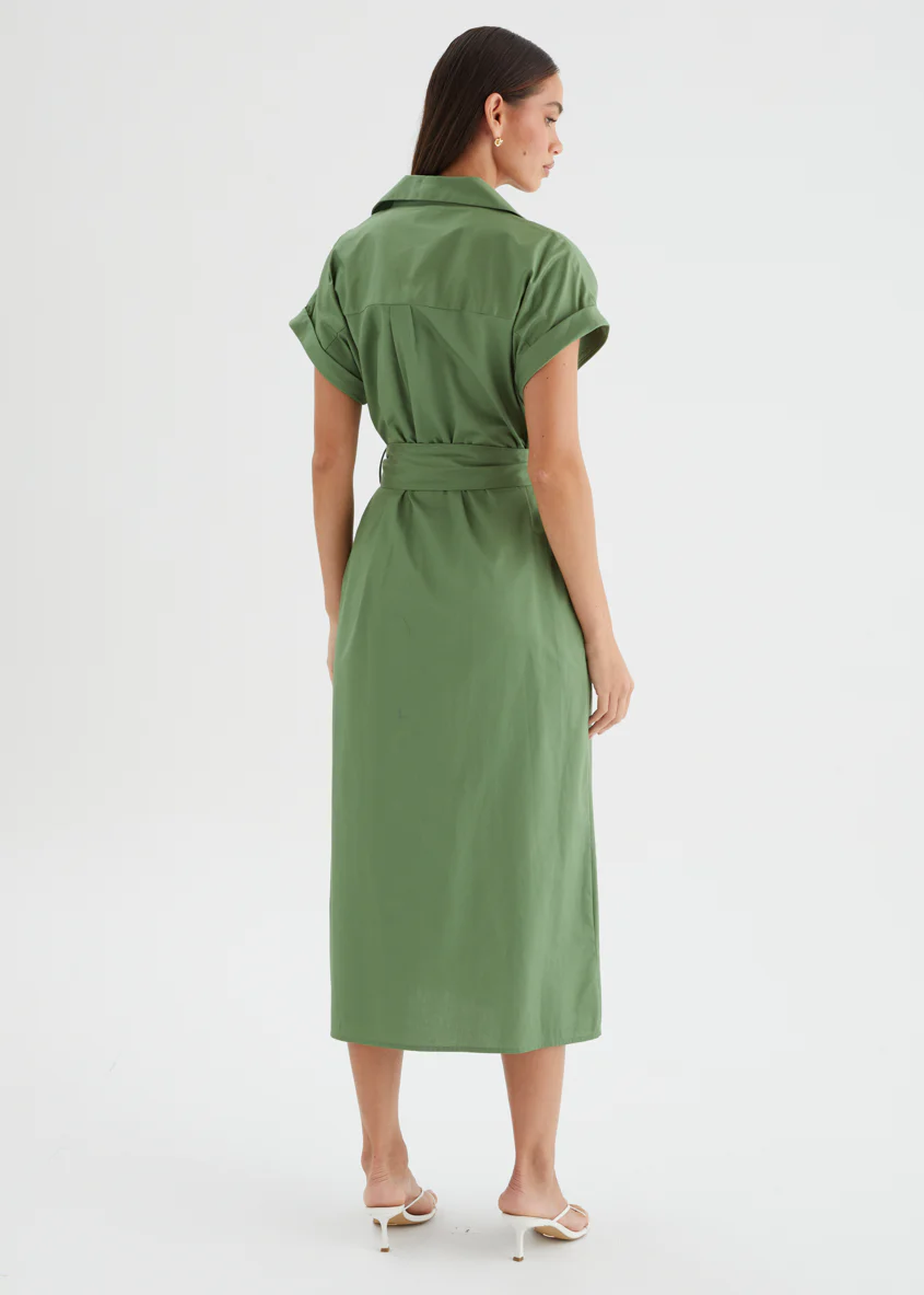 Joanna Midi Dress - Moss - Image 8