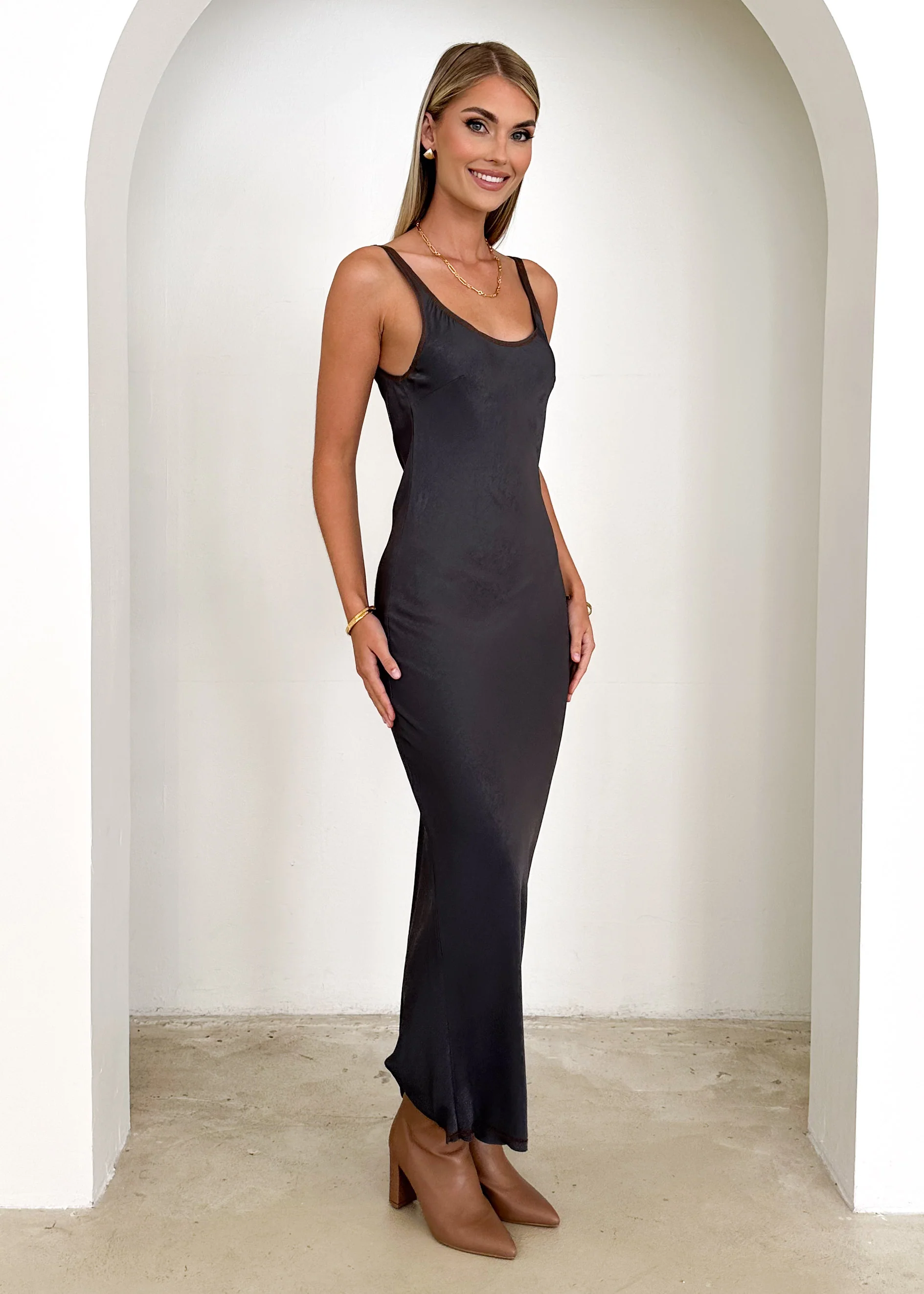 Jour Maxi Dress - Charcoal - Image 8