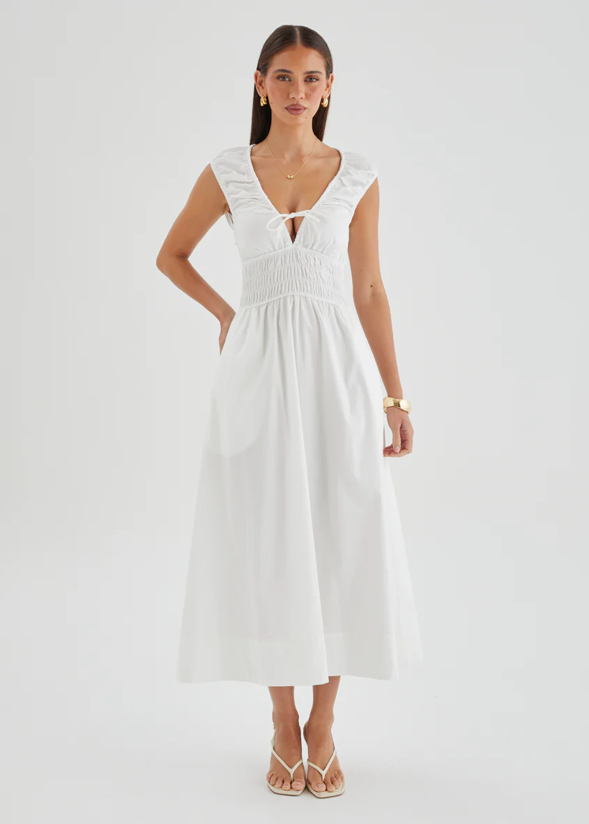 Kamilie Midi Dress - White - Image 5