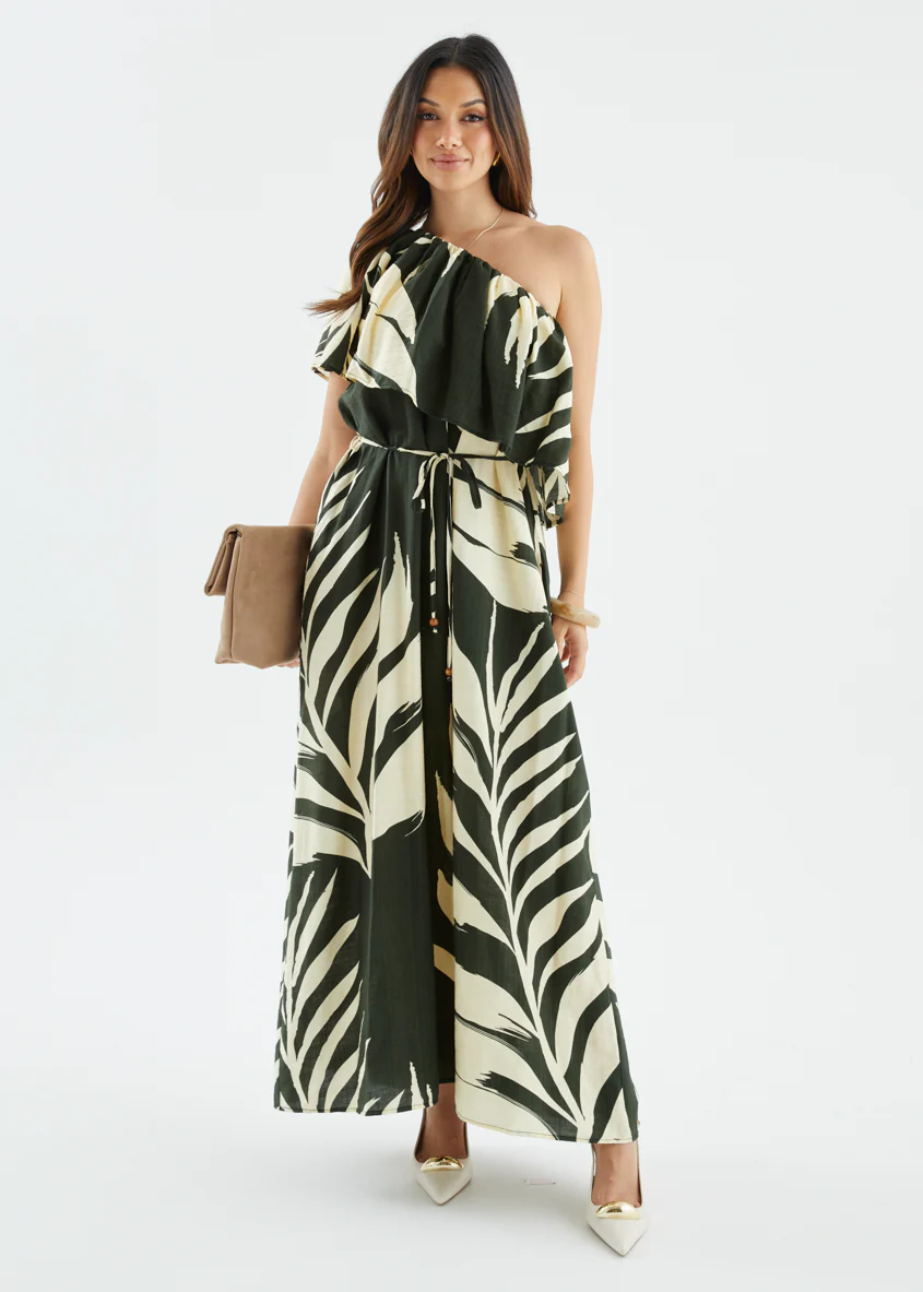 Karsyn One Shoulder Maxi Dress - Fern - Image 4