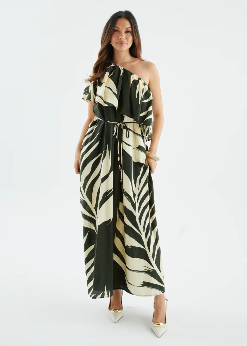 Karsyn One Shoulder Maxi Dress - Fern - Image 9