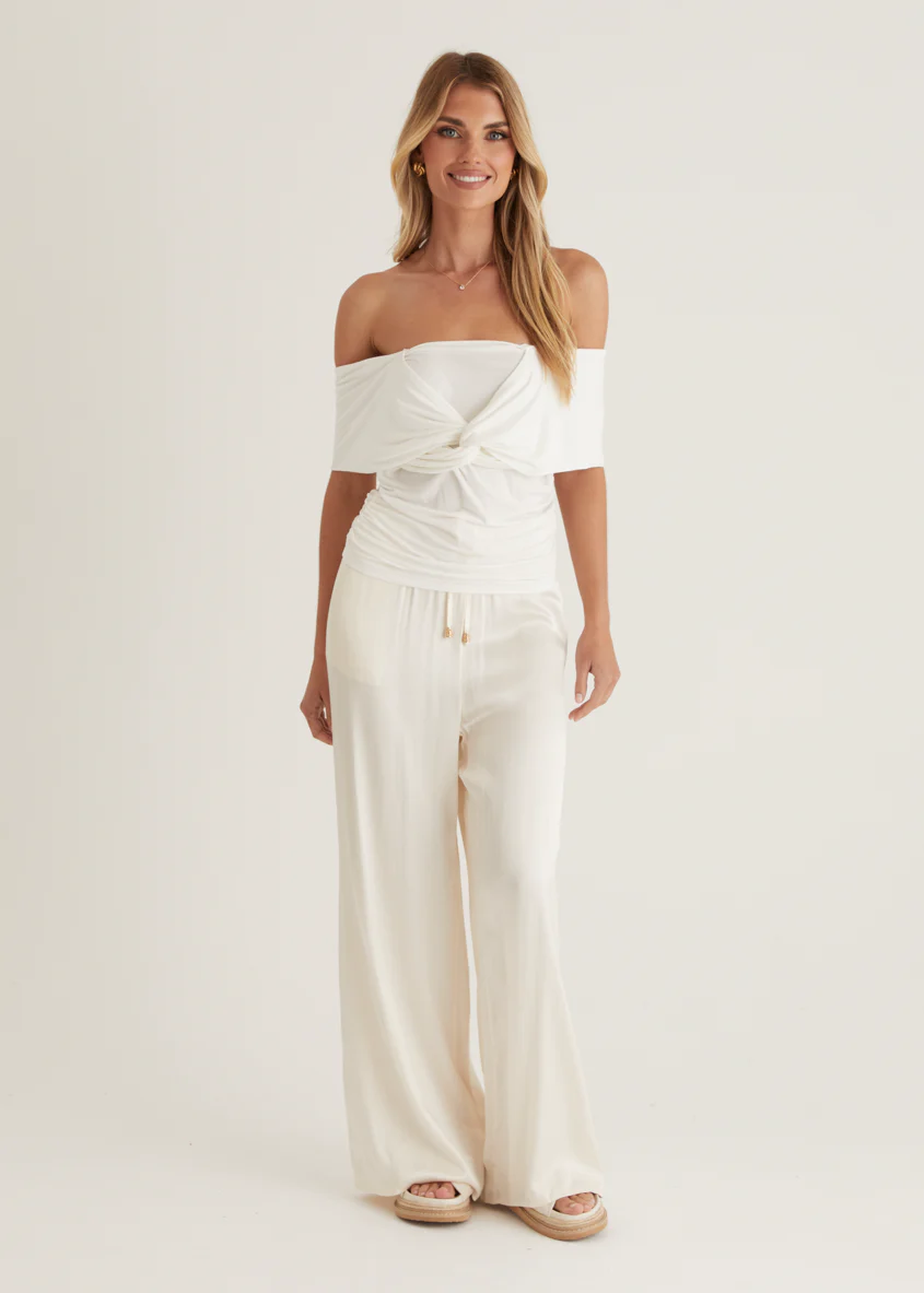 Kayla Twist Top - Off White - Image 3