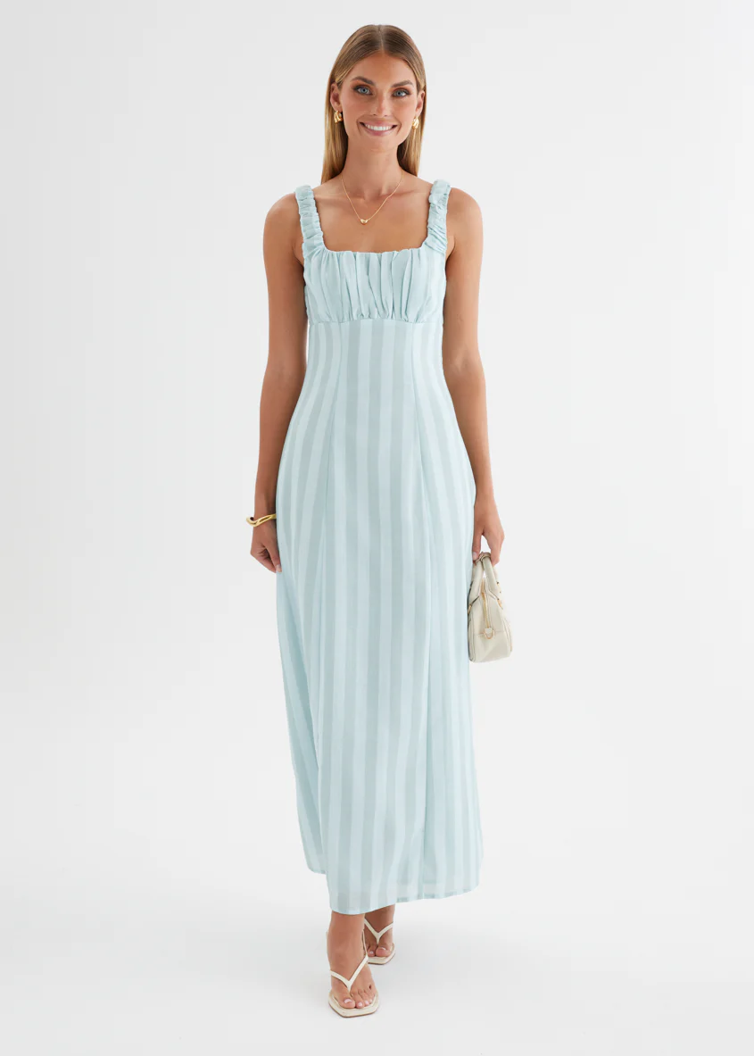 Kira Maxi Dress - Aqua Stripe - Image 7