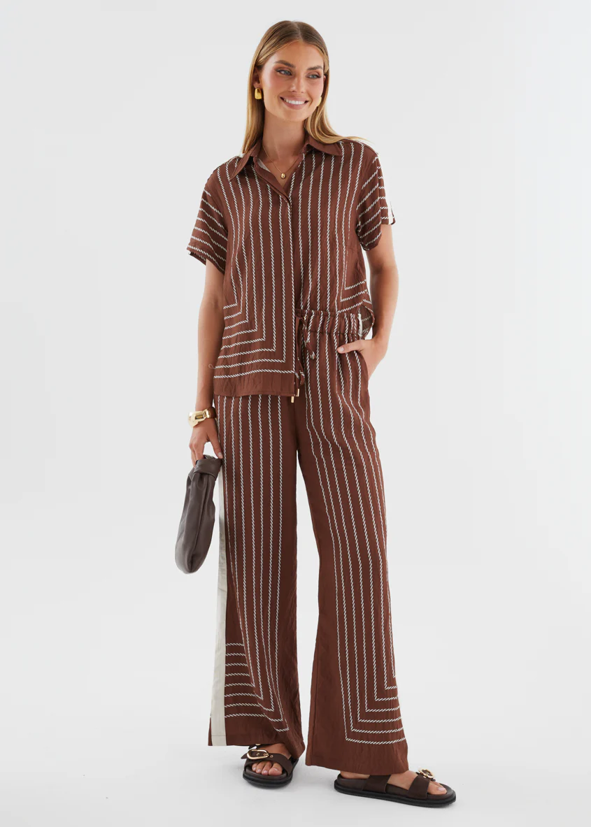 Kylen Shirt - Choc Rope Stripe - Image 9