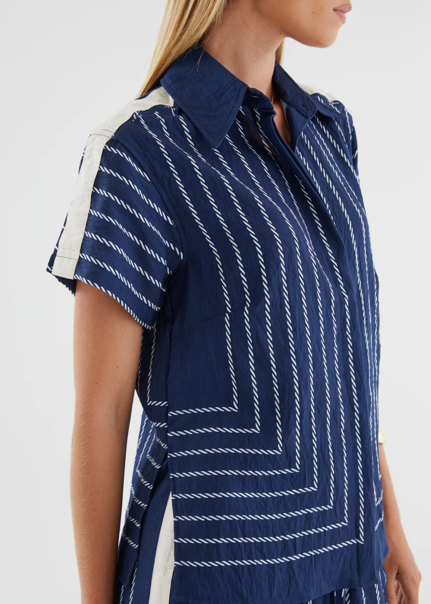 Kylen Shirt - Navy Rope Stripe - Image 9