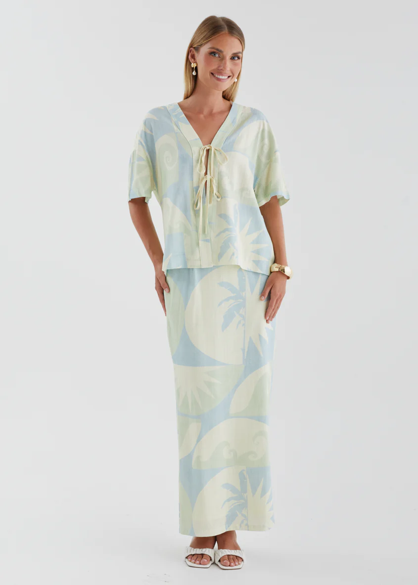 Labyrinth Tie Top - Coastal - Image 4