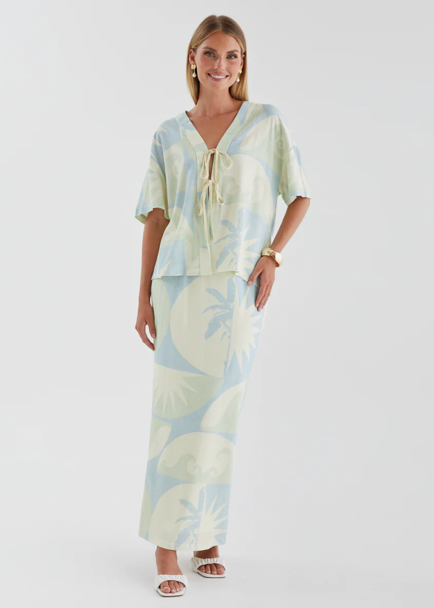 Labyrinth Tie Top - Coastal - Image 9