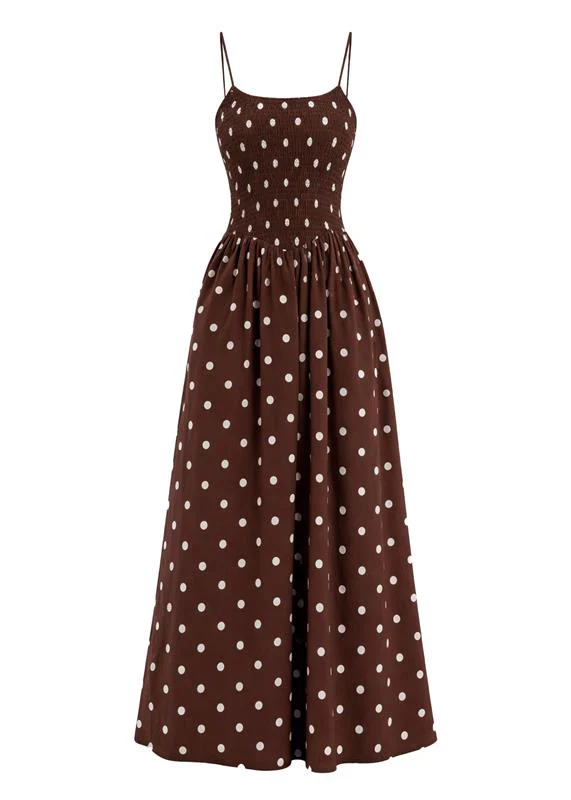 Larena Maxi Dress - Chocolate Polka - Image 2