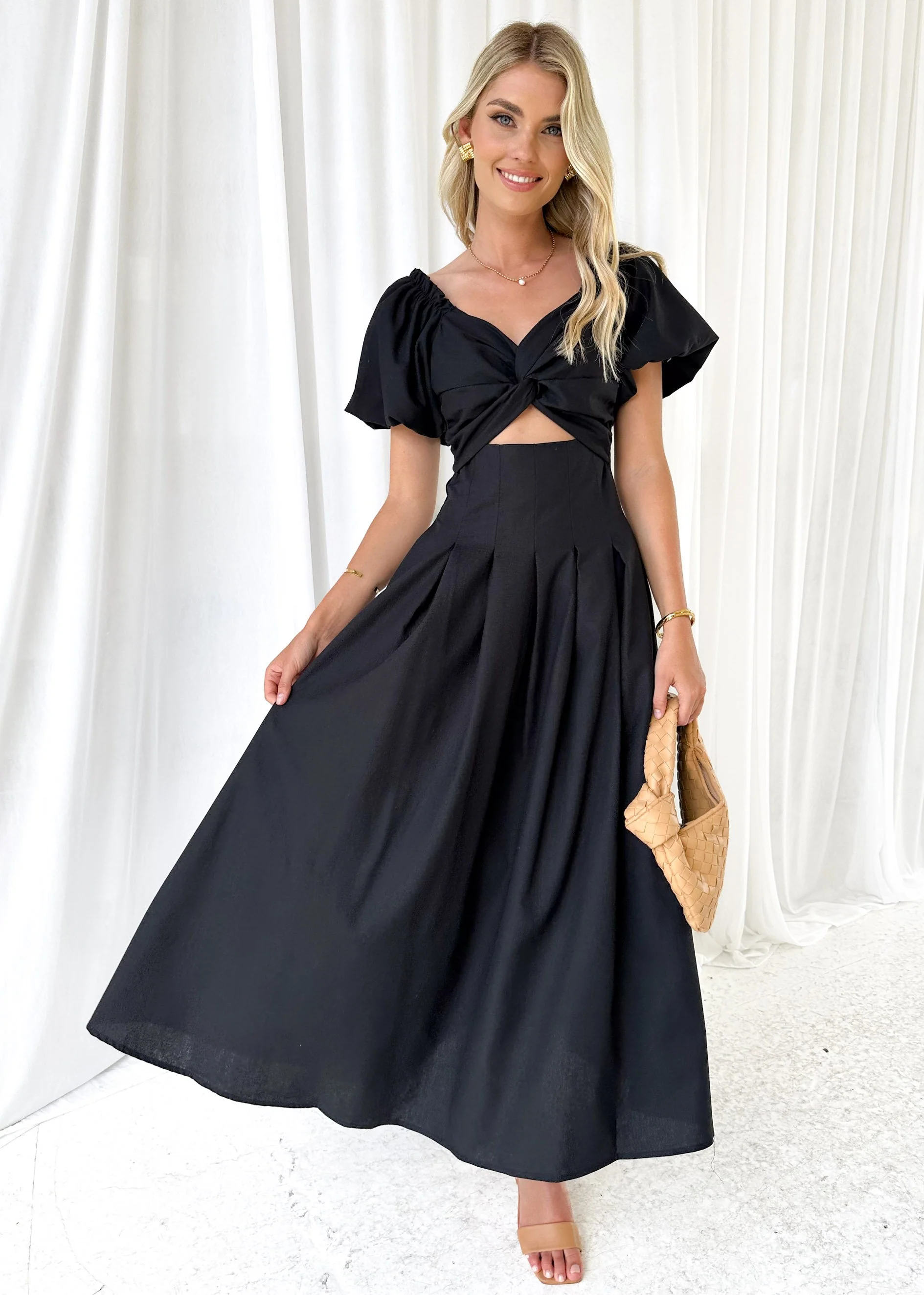 Larttie Off Shoulder Midi Dress - Black - Image 8