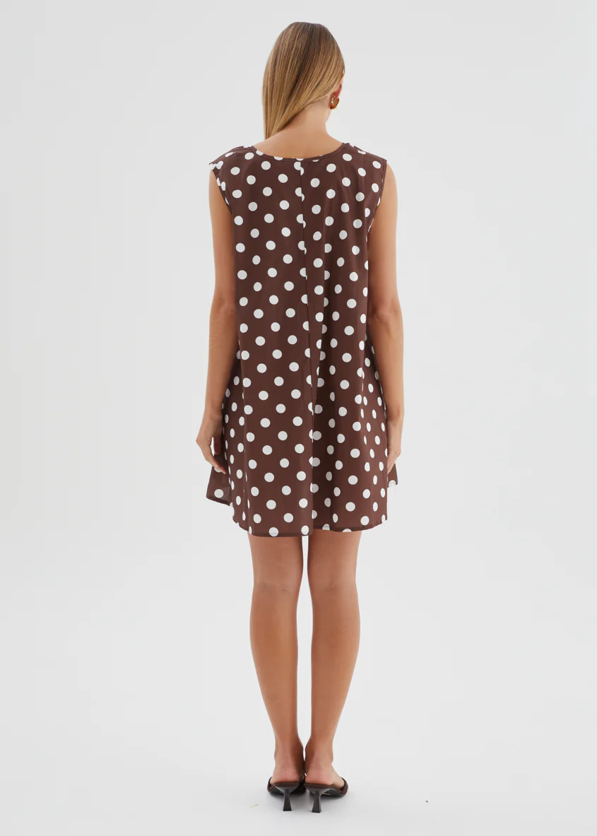 Lateasha Dress - Choc Blue Polka Dot - Image 6