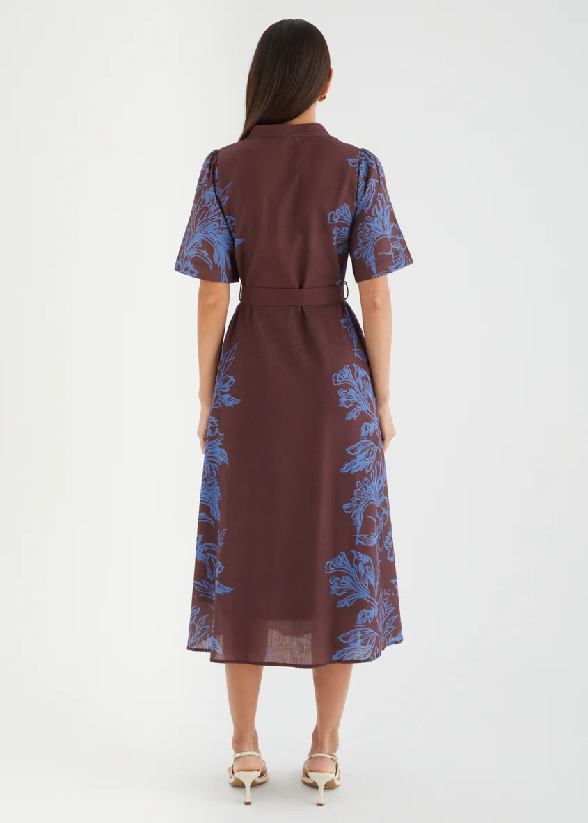 Leasah Midi Dress - Chocolate Leaf - Image 6