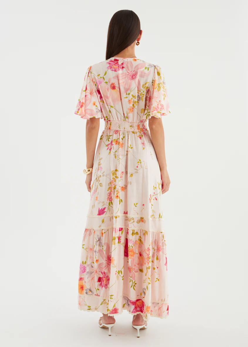 Leoni Maxi Dress - Pink Floral - Image 9