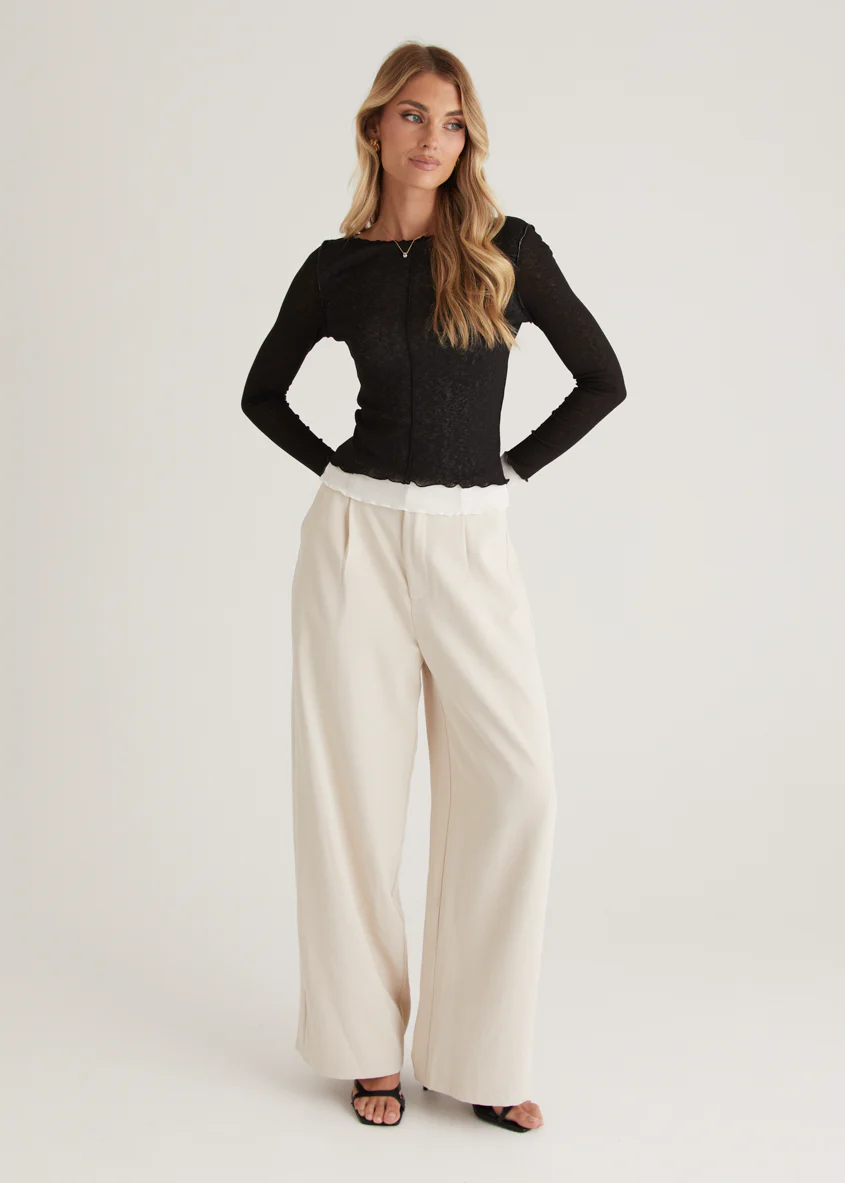 Lia Knit Top - Black - Image 2