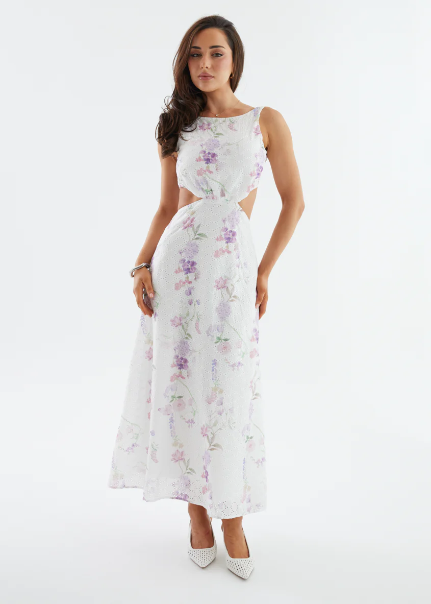Liliya Midi Dress - Lavender Flowers - Image 4