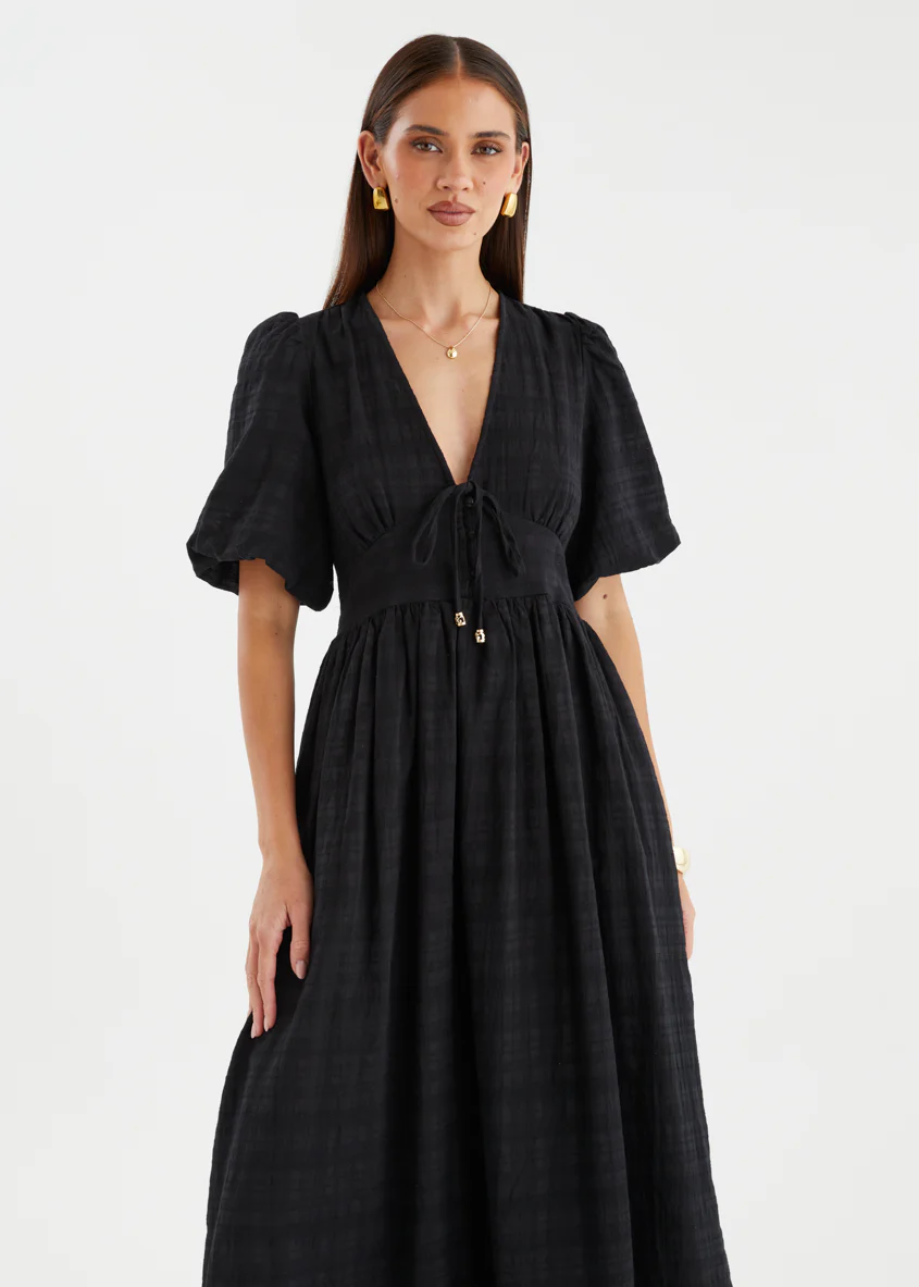 Lillyanne Midi Dress - Black - Image 5