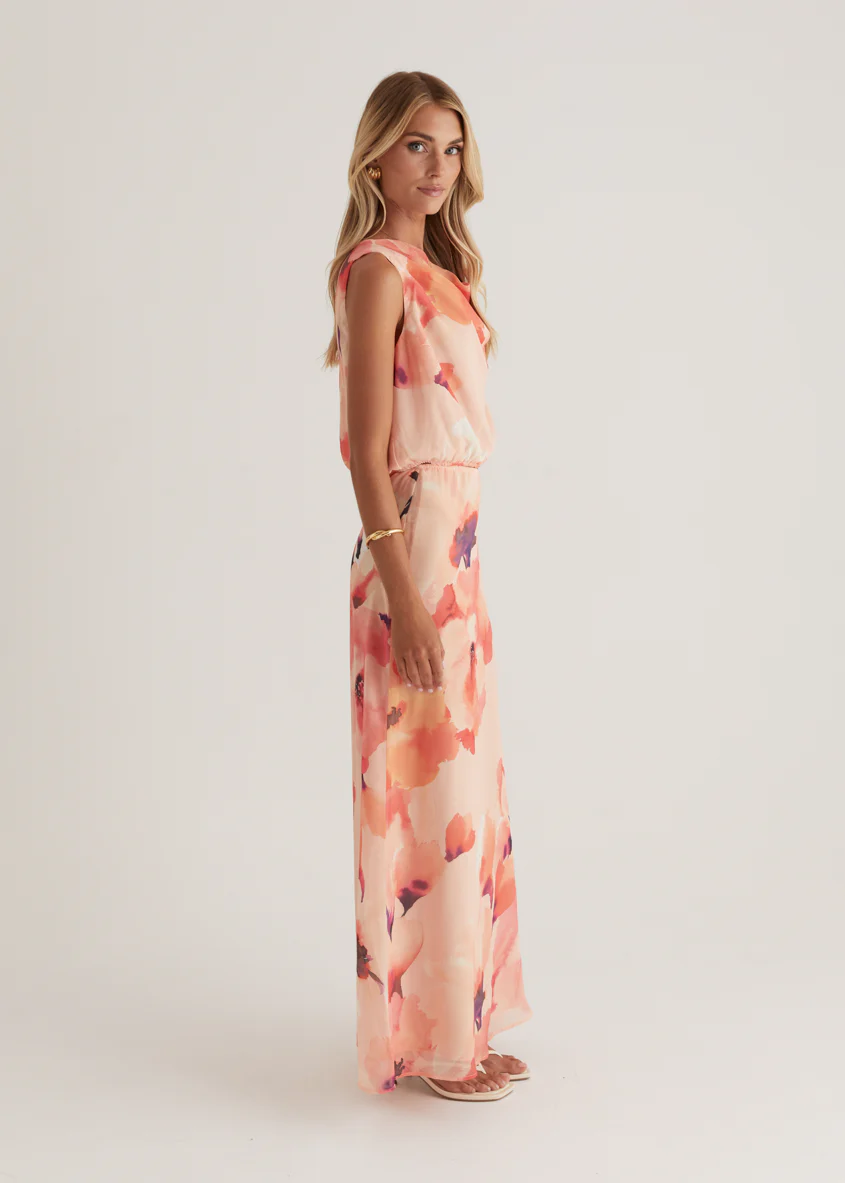 Lilyfield Maxi Skirt - Peach Floral - Image 16