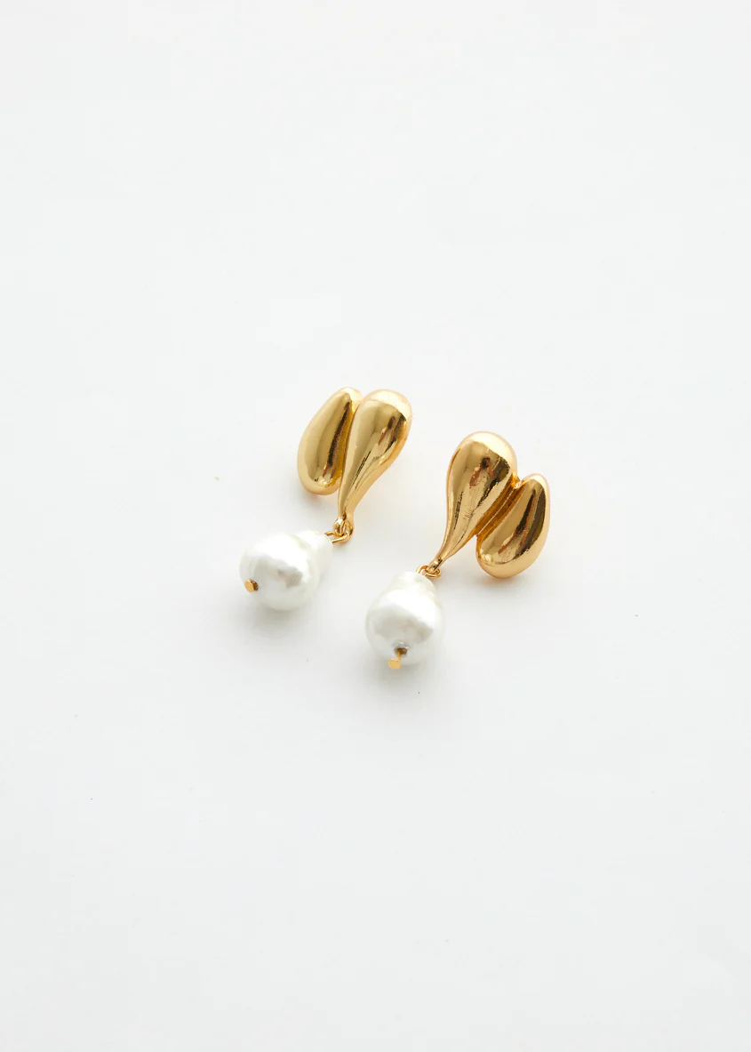 Liora Pearl Earrings - Gold - Image 3