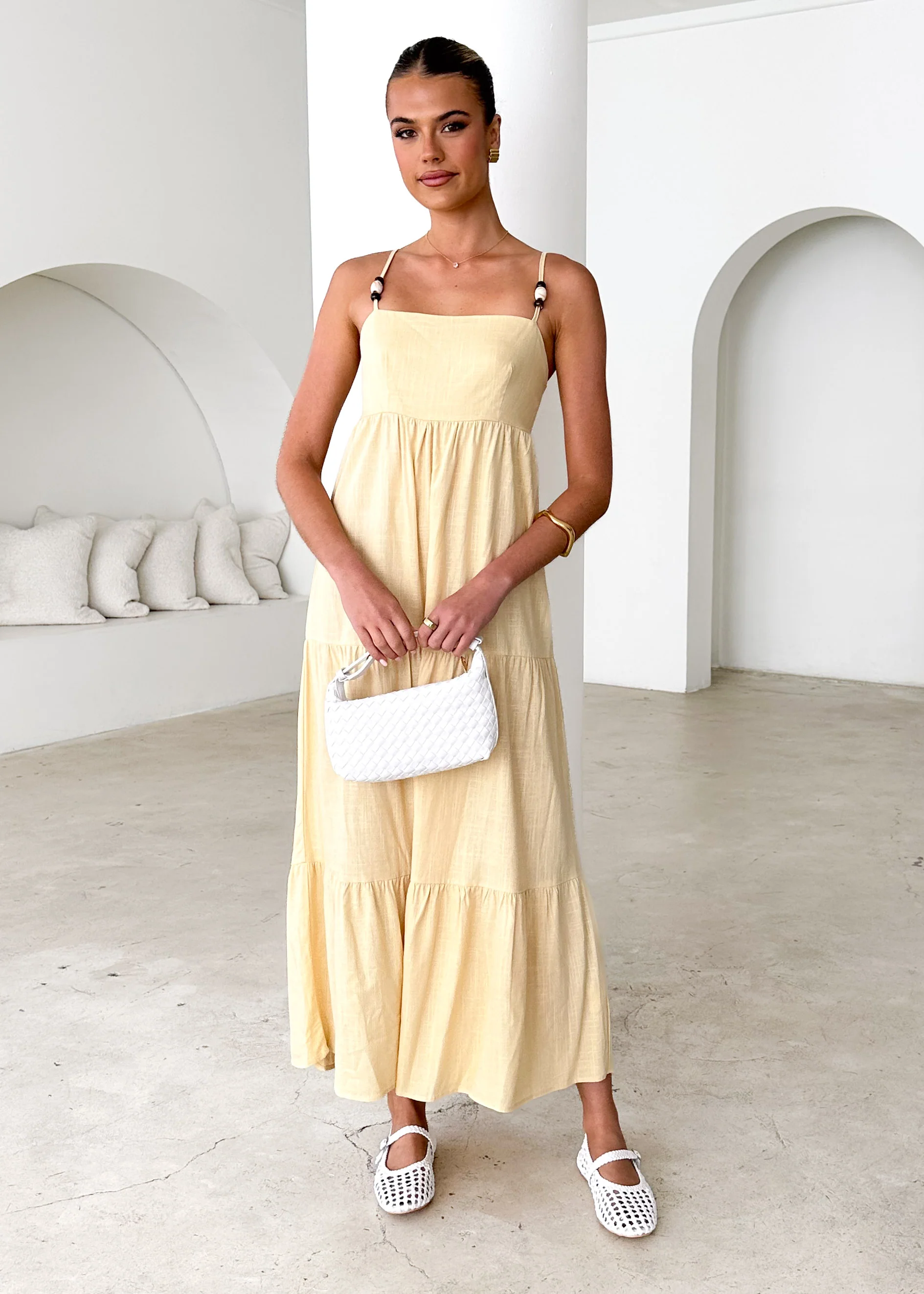 Lopez Maxi Dress - Lemon - Image 2