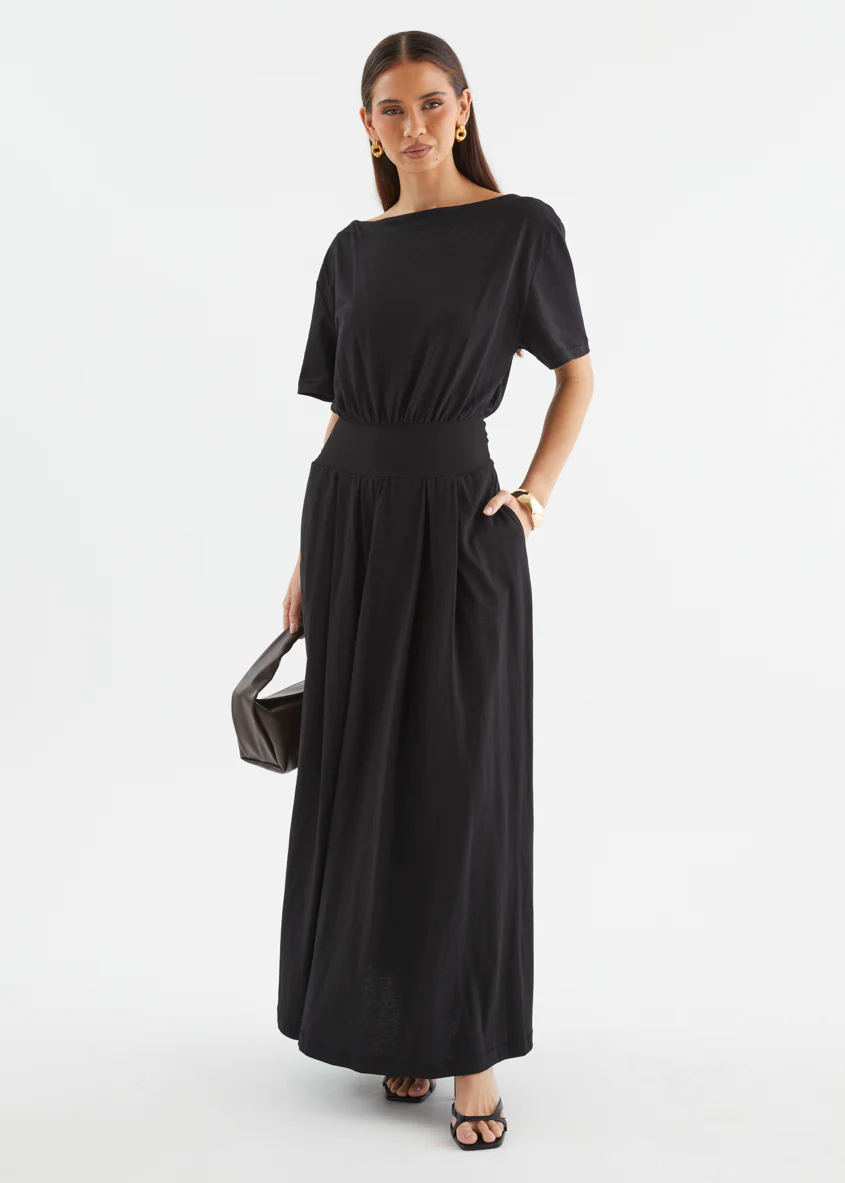 Lucci Drop Shoulder Maxi Dress - Black - Image 5