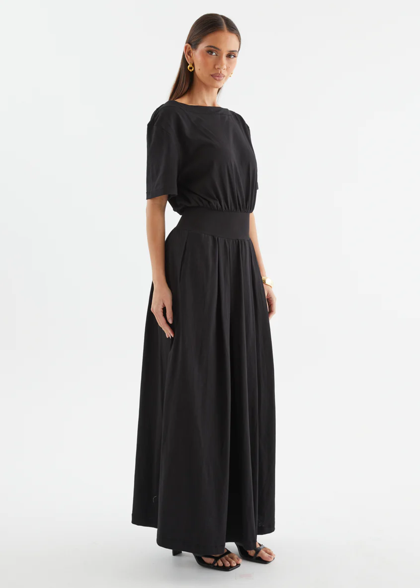 Lucci Drop Shoulder Maxi Dress - Black - Image 7