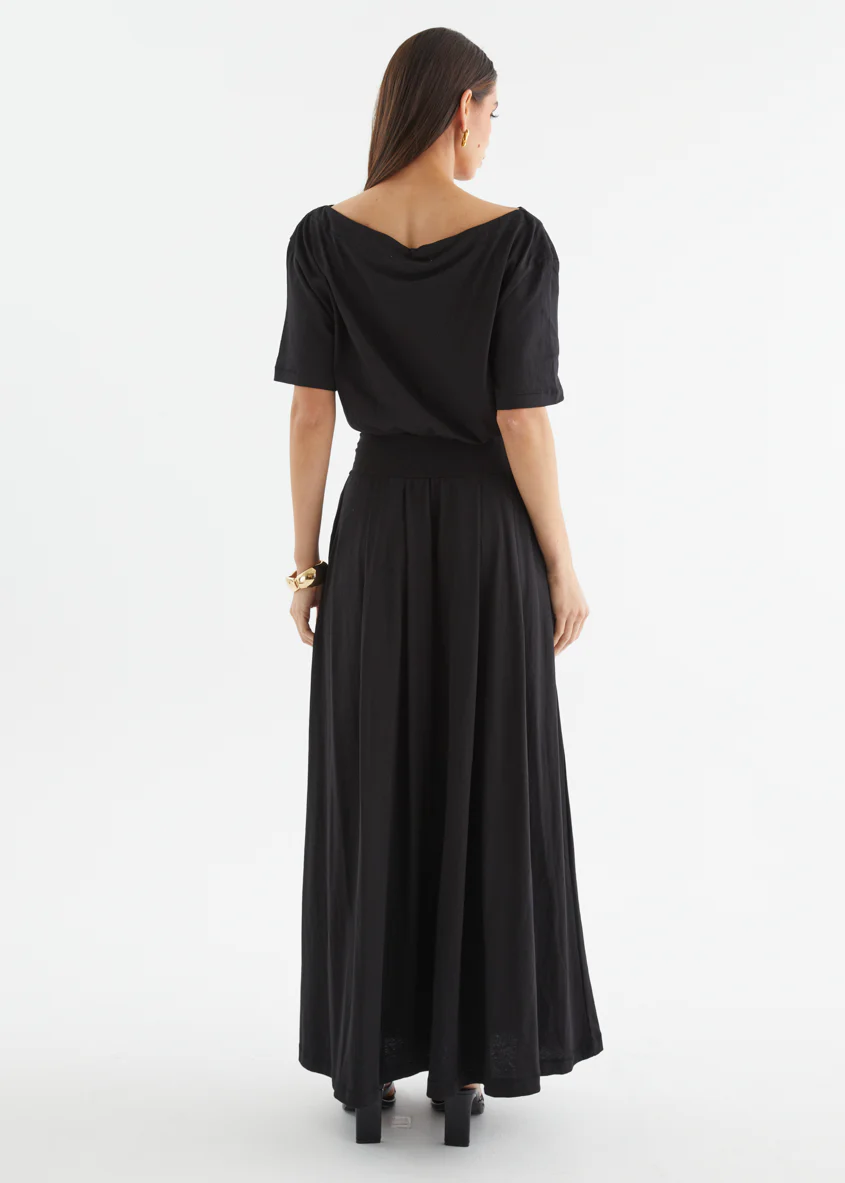 Lucci Drop Shoulder Maxi Dress - Black - Image 8