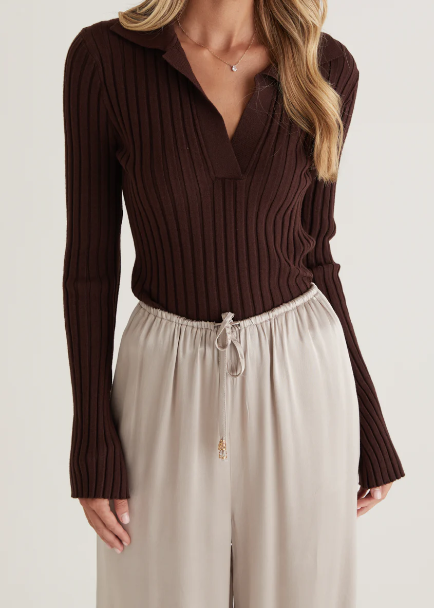 Lucie Knit Top - Chocolate - Image 11
