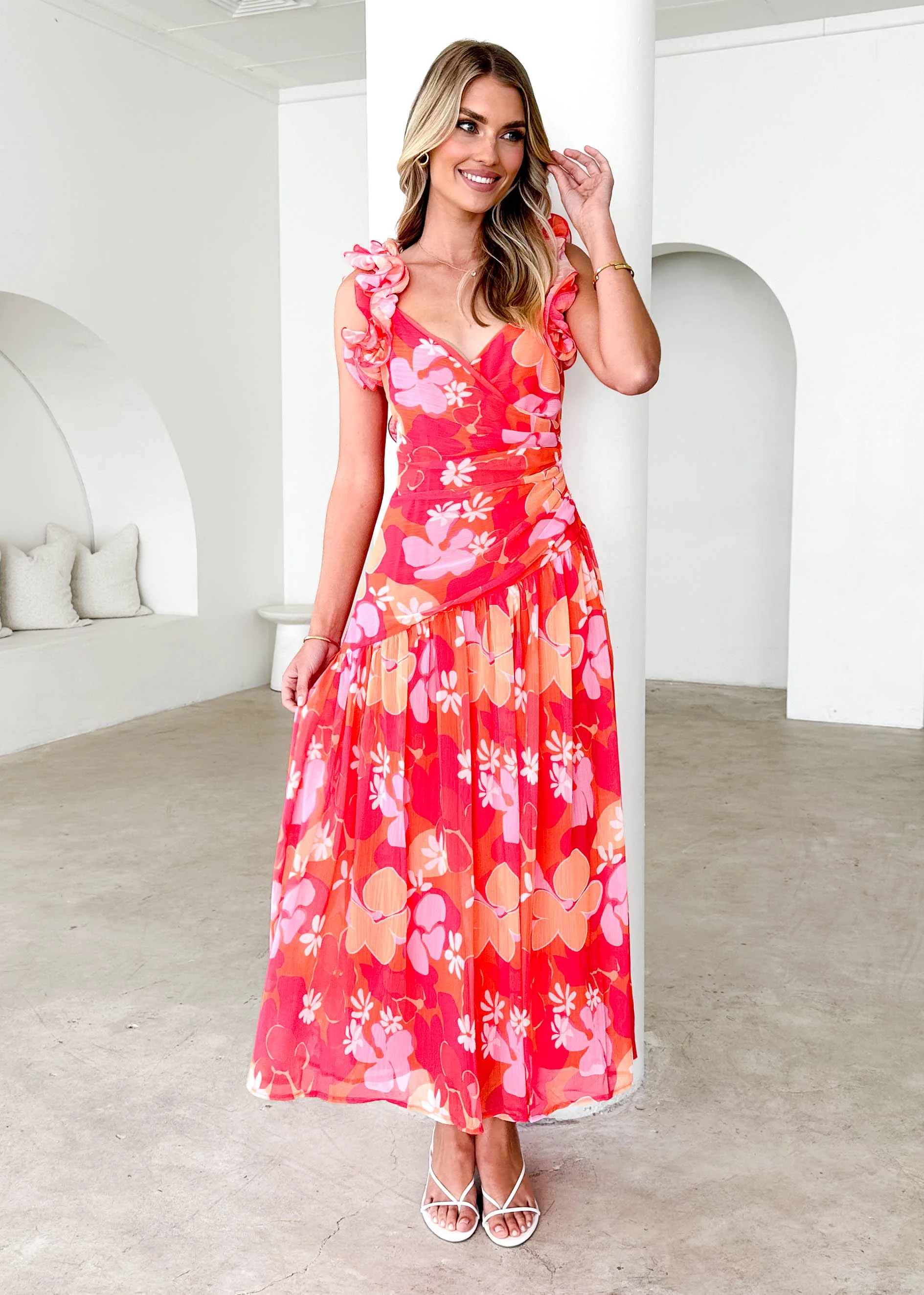 Lucine Maxi Dress - Magenta Flowers - Image 4