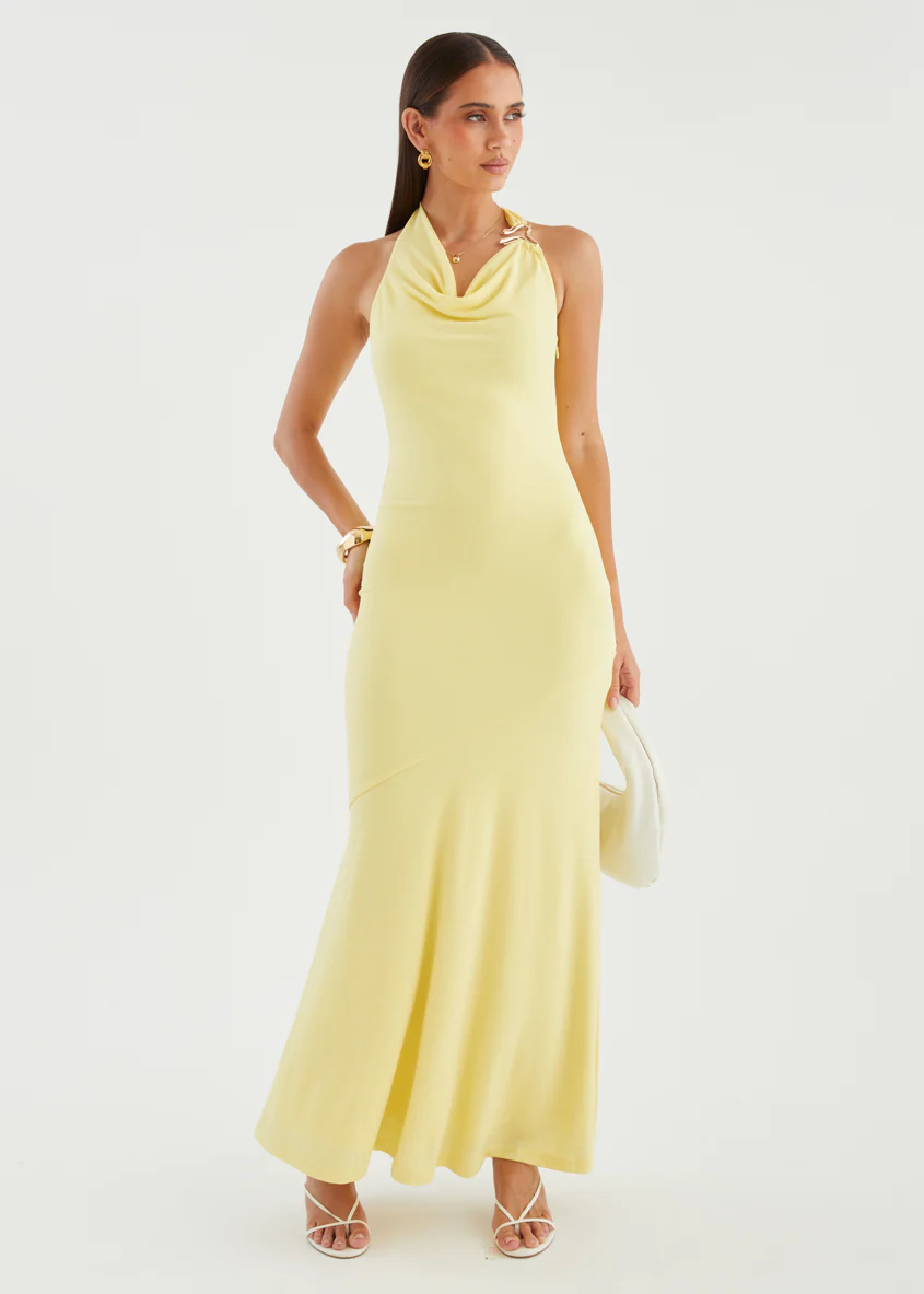 Mahlia Halter Maxi Dress - Yellow - Image 4