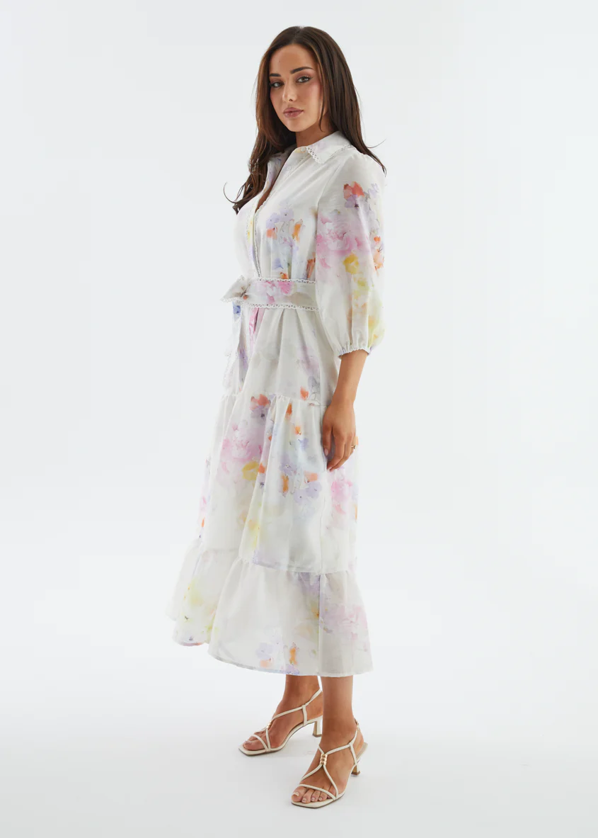 Mallary Maxi Dress - White Pastel - Image 6