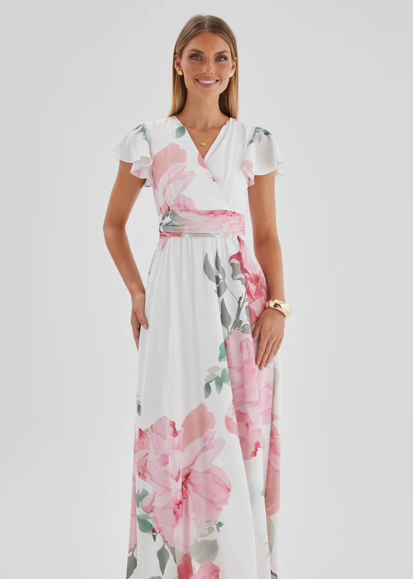 Marcella Maxi Dress - Pink Flowers - Image 3