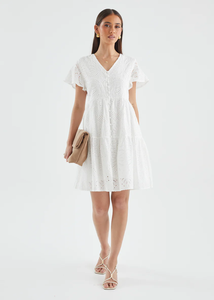 Marika Dress - White Anglaise - Image 4