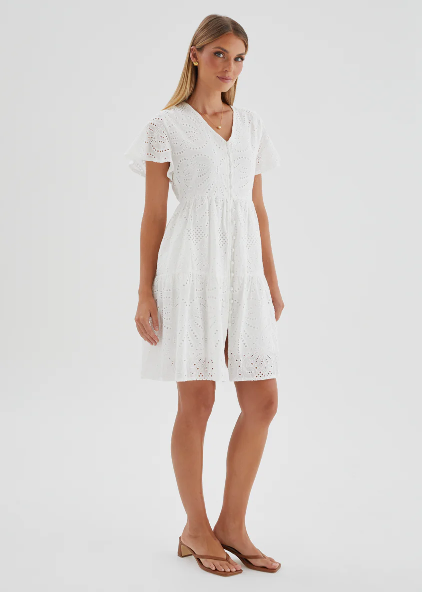 Marika Dress - White Anglaise - Image 7