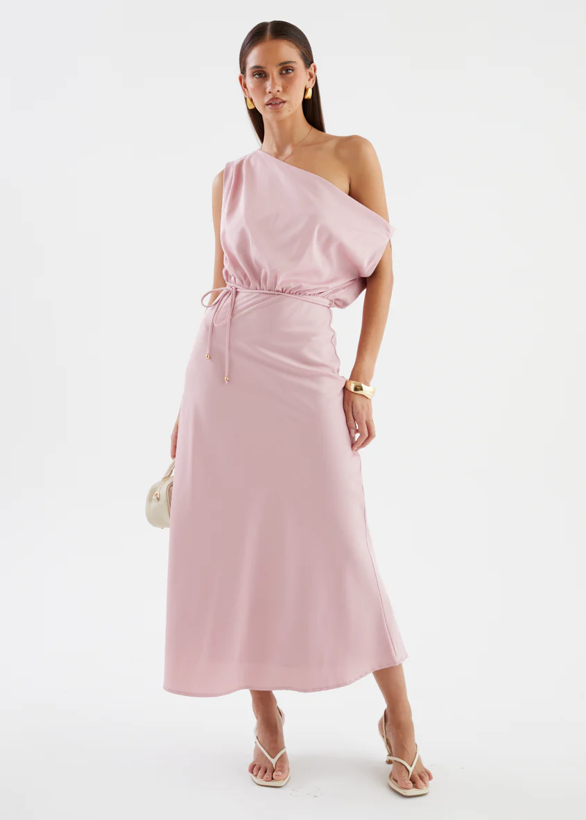 Marisa Drop Shoulder Midi Dress - Blush - Image 3