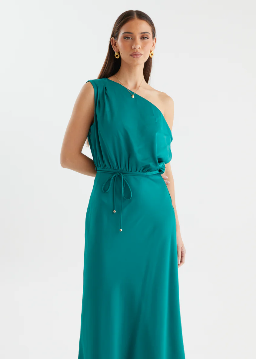 Marisa Drop Shoulder Midi Dress - Emerald - Image 3