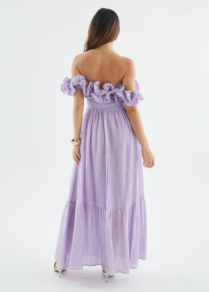 Marlow Off Shoulder Maxi Dress - Lavender - Image 8