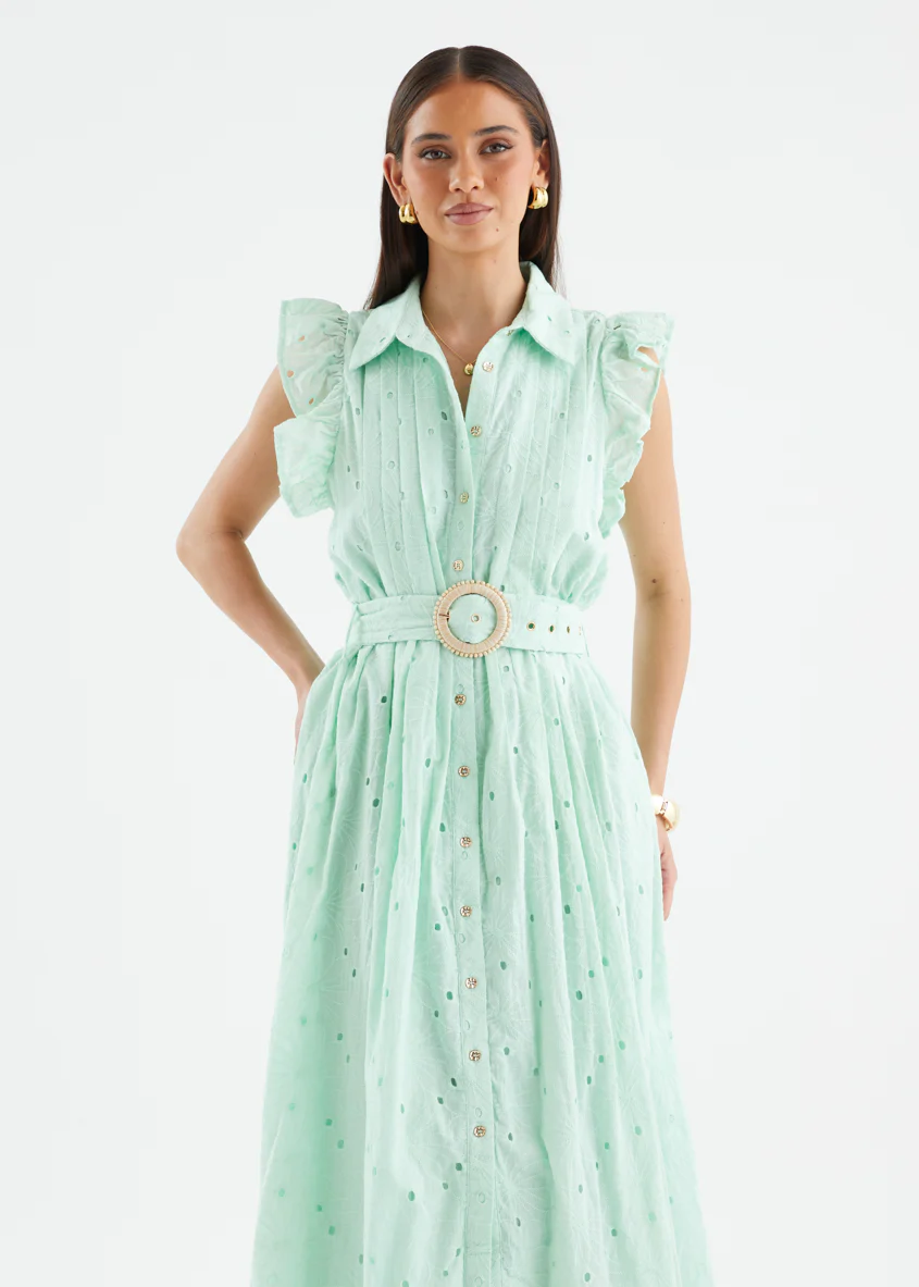 Massey Midi Dress - Pastel Green - Image 2