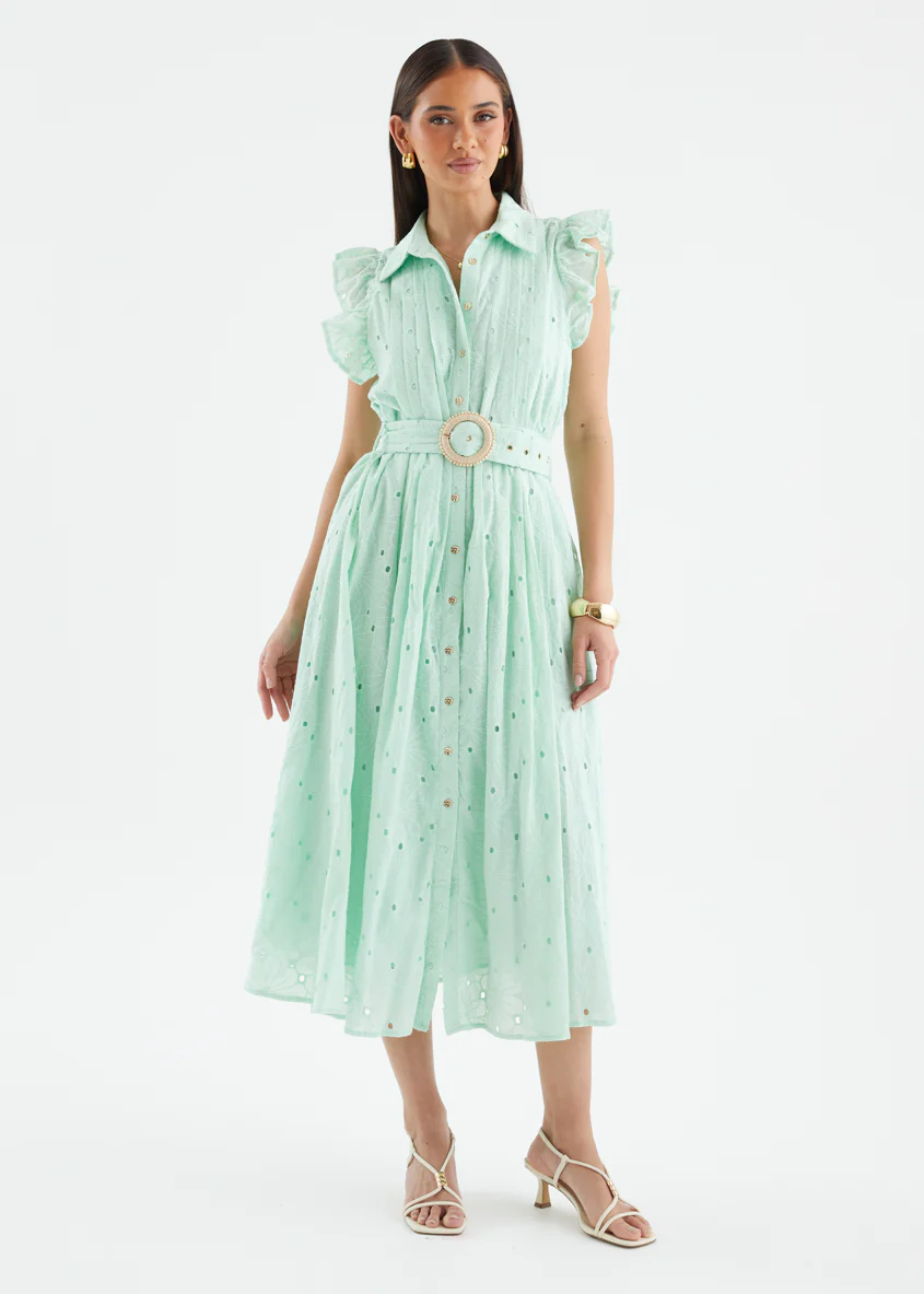 Massey Midi Dress - Pastel Green - Image 4
