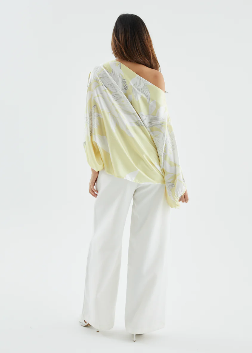 Maui Off Shoulder Top - Lemon Floral - Image 7